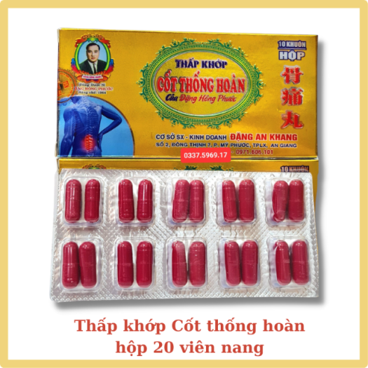 Thấp khớp Cốt thống hoàn - Hổ trợ đau khớp - Đau thần kinh tọa - Thoát vị đĩa đệm - Hộp 20 viên