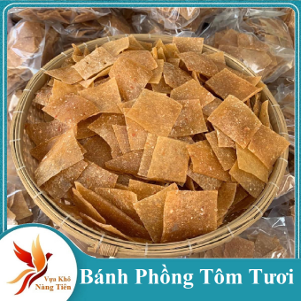 Bánh Phồng Tôm Con Tôm Tươi ăn vặt cho bé, không bột ngọt, không hạt tiêu, 57% từ con tôm Tươi- Vựa Khô Nàng Tiên