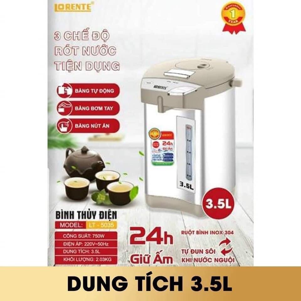 ( BẢO HÀNH 12 THÁNG ) BÌNH THỦY ĐIỆN TỬ THÔNG MINH LORENTE LT-5035- 3.5L DUNG TÍCH LỚN THÍCH HỢP SỬ DỤNG TRONG GIA ĐÌNH ĐÔNG NGƯỜI