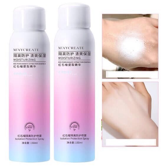 Xịt chống nắng trắng da dưỡng ẩm da khô dạng xịt Maycreate CN01