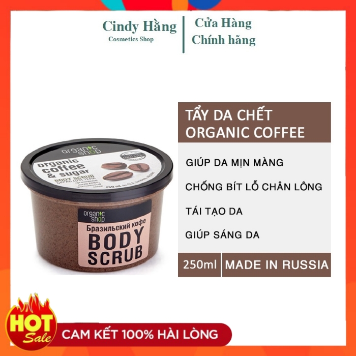 Tẩy da chết toàn thân cà phê - organic coffee & sugar body scrub