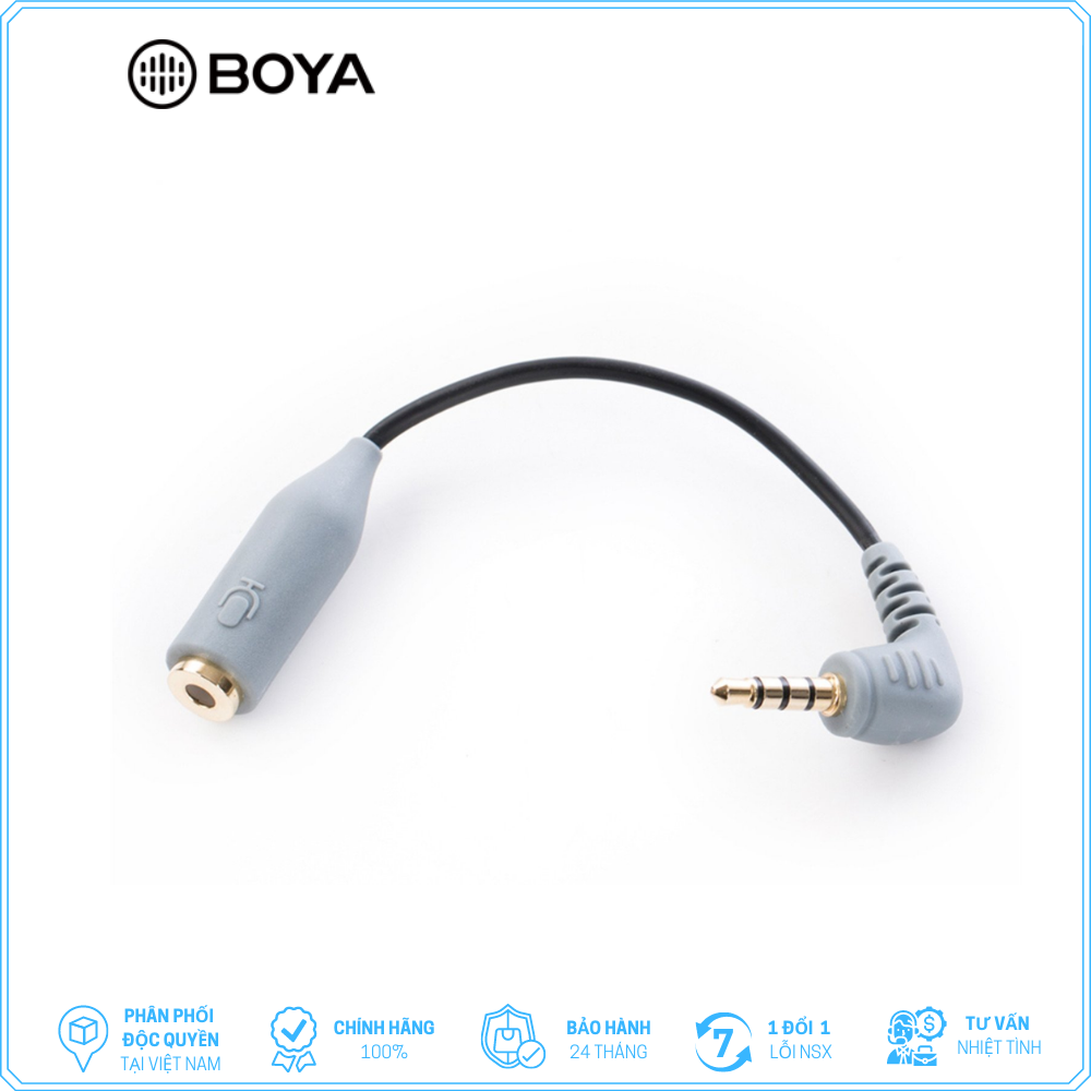 Boya by-cip - cáp chuyển đổi từ female 3.5mm trs sang male 3.5mm trrs