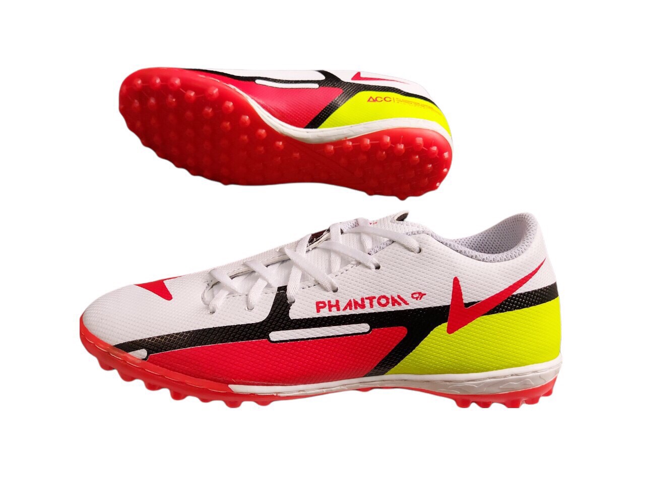 Giày đá bóng Winbro Phantom trắng đỏ đế TF cỏ nhân tạo