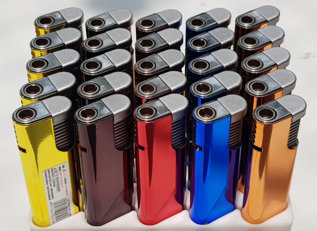 Bật khò chống gio, Hộp quẹt khè tia lửa xanh JR801, HD801 Bật lửa khò chống gió Vỏ kim loại nhiều màu óng ánh