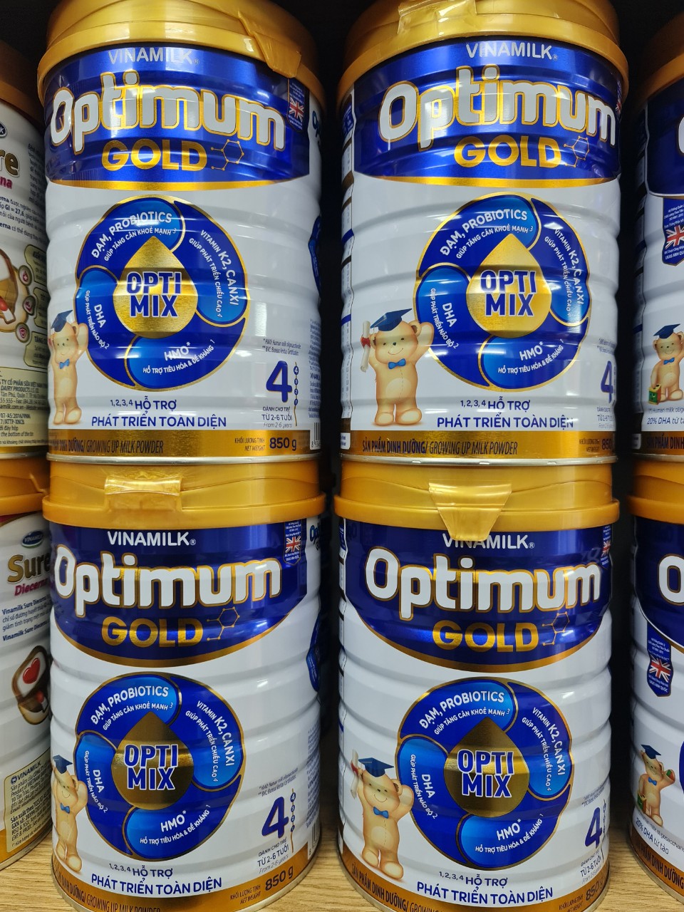 Sữa optimum gold 4 850g cho trẻ 2-6 tuổi