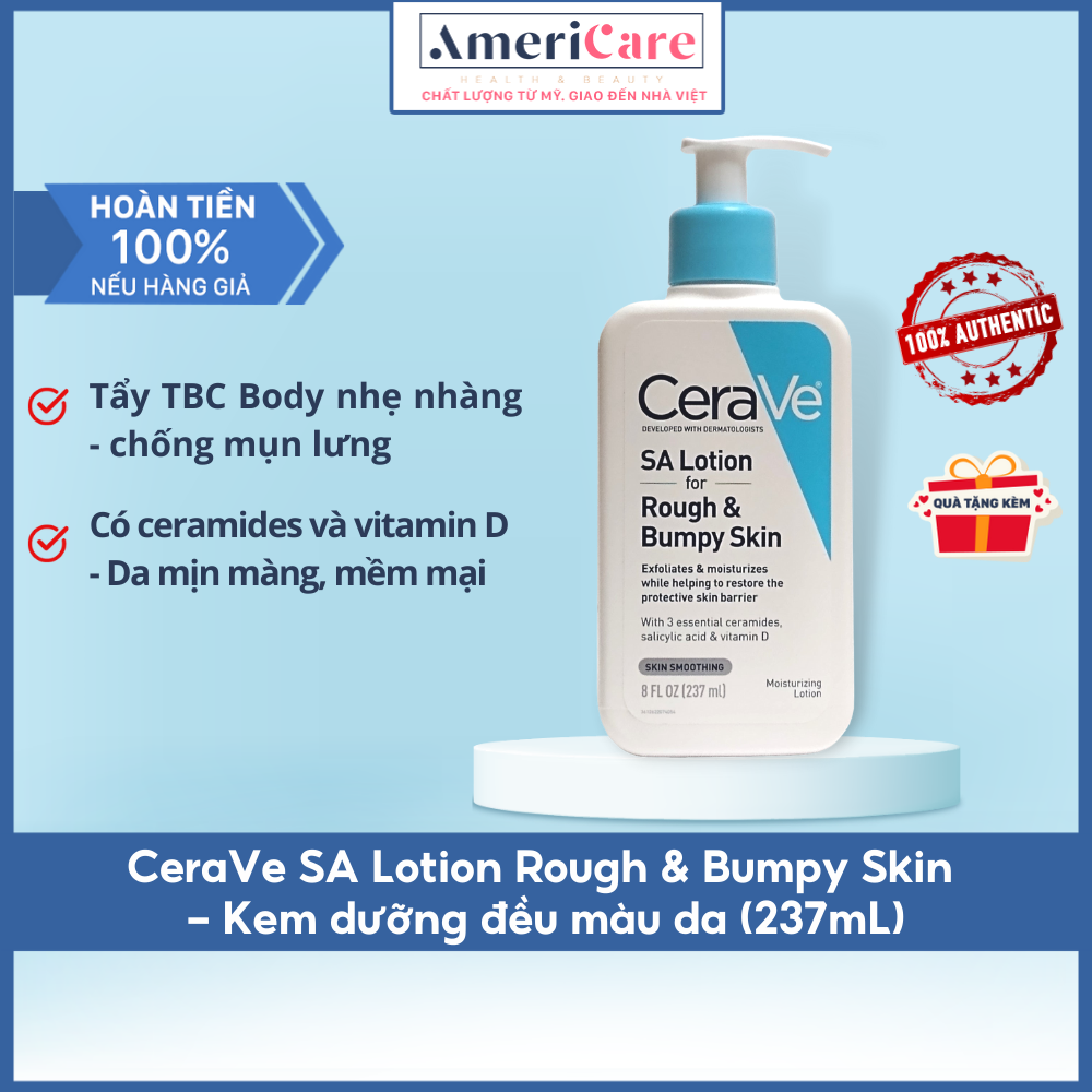 [Bill Mỹ] Kem Dưỡng CeraVe Lotion Rough & Bumpy Skin (Cerave Americarevn - 237ml)