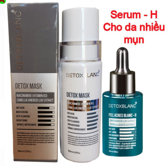 Bộ đôi Serum mụn Và Mặt nạ sủi bọt thải độc trắng da Detox BlanC
