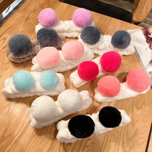 ❇  Băng đô cài tóc tai gấu nhiều màu bờm rửa mặt cute phong cách hàn quốc