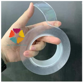 Băng keo 2 mặt trong suốt siêu dính dài 3m rộng 3cm, băng keo nano hai mặt