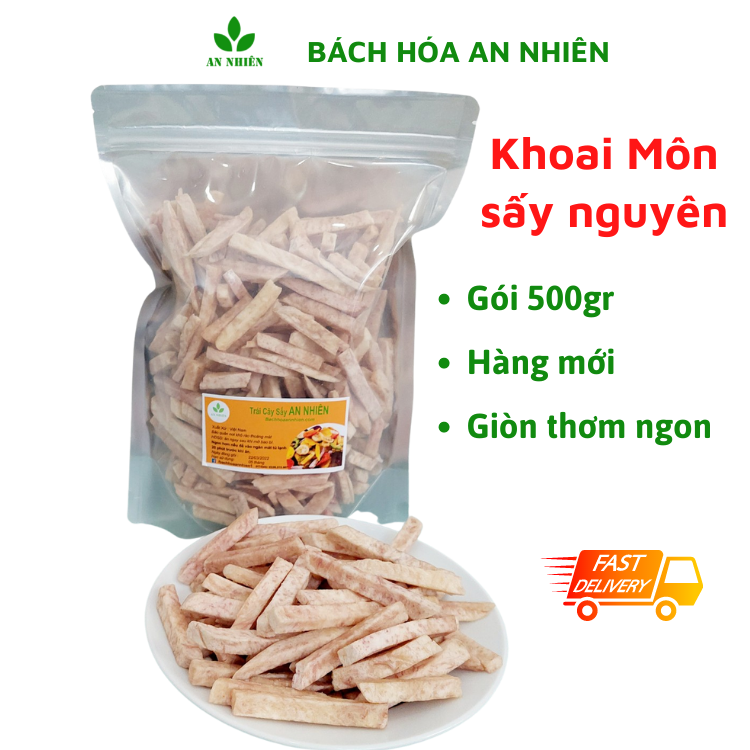 Khoai môn sấy giòn ngon hàng nguyên gói 500gr An Nhiên