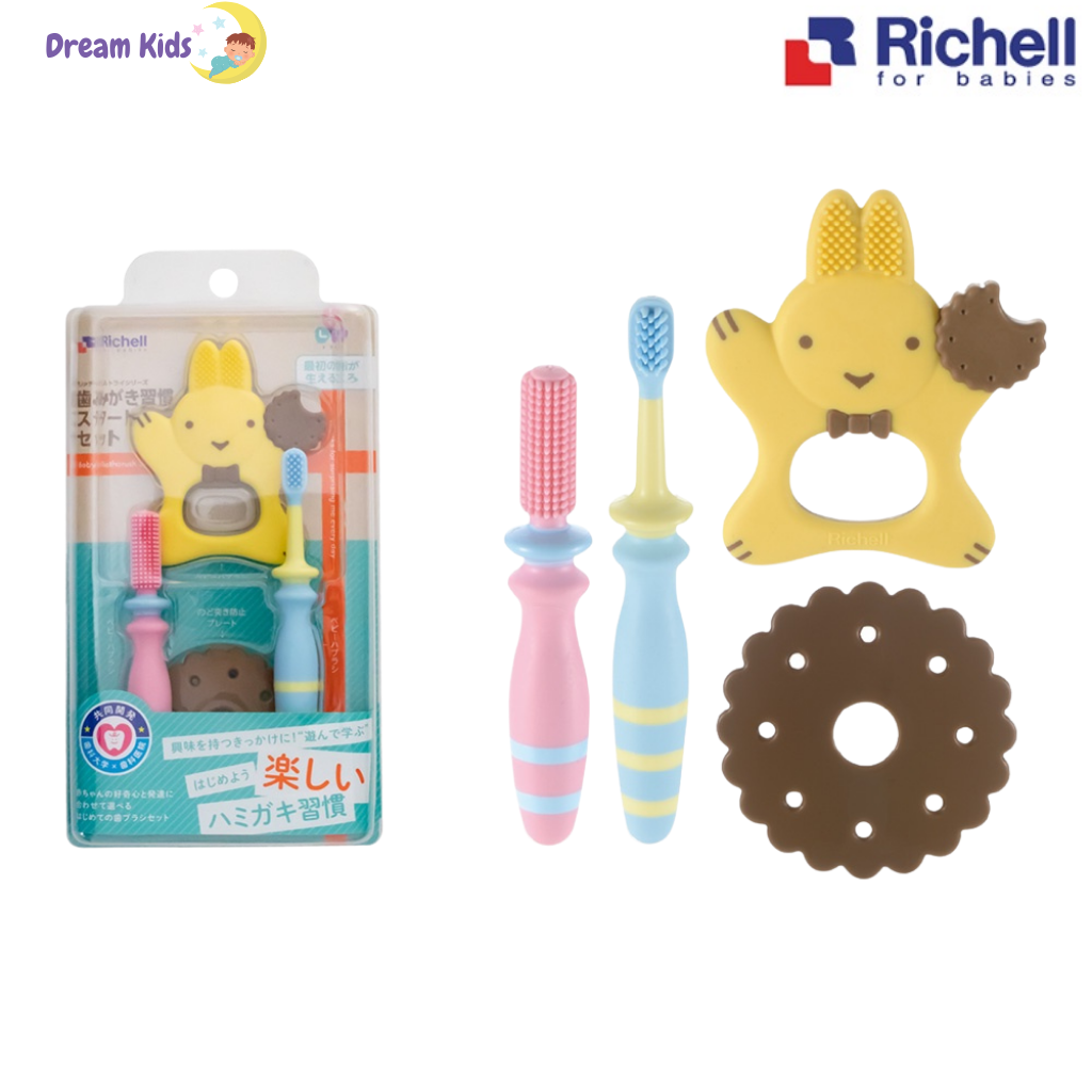 Bộ bàn chải đánh răng 3 bước Richell dành cho bé từ 8 tháng tuổi