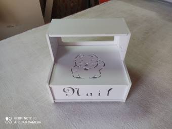 Kệ để chân Nail hình Mèo Thần Tài tự tháo lắp đa năng (3 Màu)