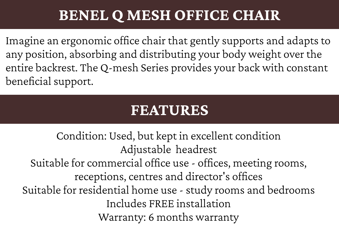 Benel q mesh discount review