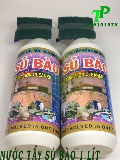Nước tẩy rửa vạn năng Sủ bào chai 1 lít có tặng kèm miếng chùi