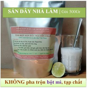 500gr Bột sắn dây nguyên chất LOẠI 1 - Cam kết: 100% từ tinh bột củ sắn tươi KHÔNG pha trộn bột mì, tạp chất - Nông sản Minh Cường