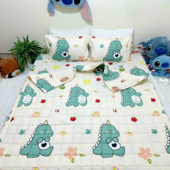 Chăn hè cotton poly trần bông 3 lớp, chăn mùa hè