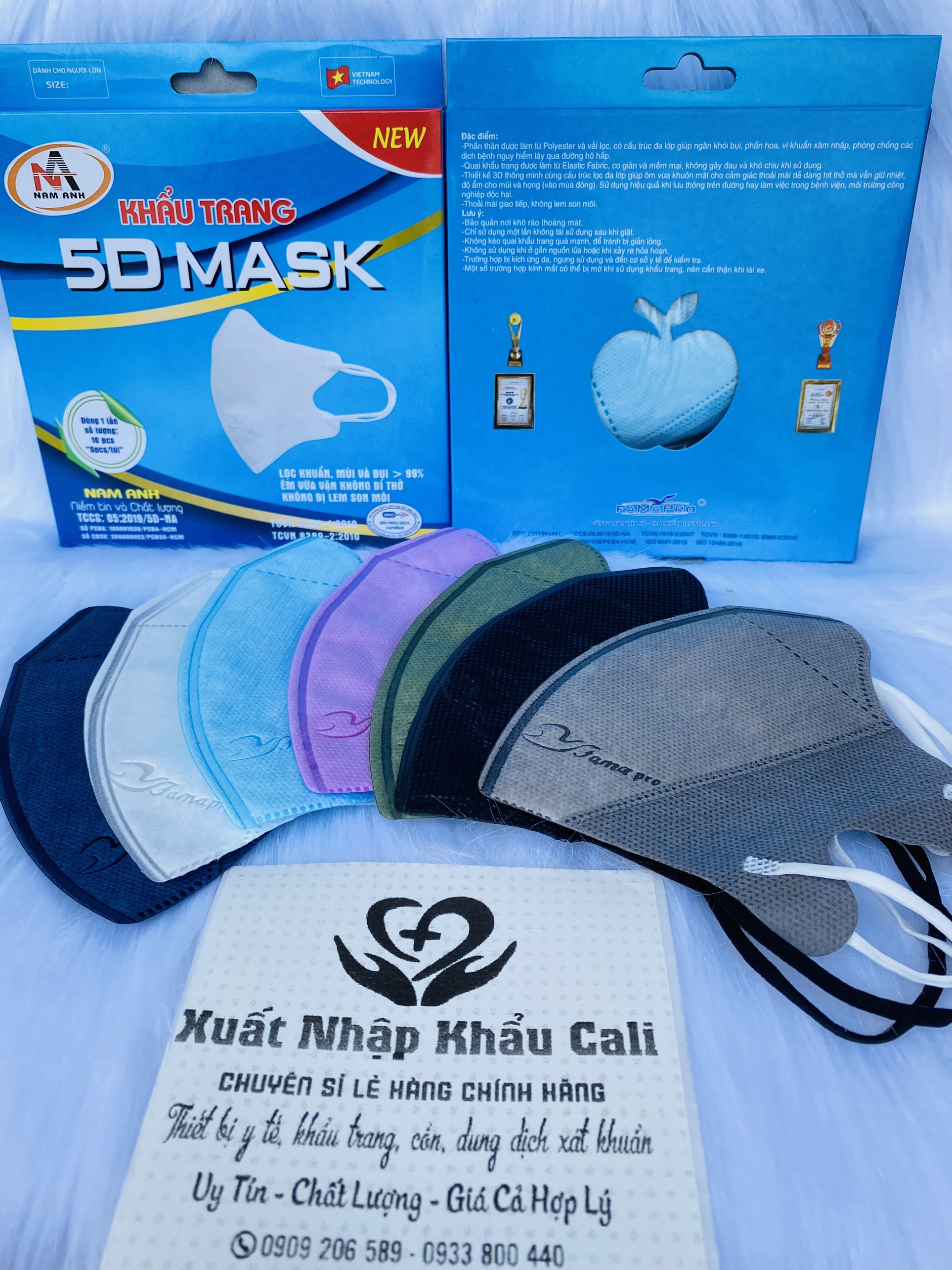 Khẩu trang 5d mask Famapro quai thun hộp 10 cái /khẩu trang 5d quai thun/khẩu trang 5d quai vải
