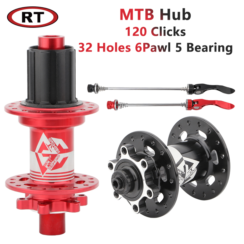 RT 6 Pawls Trục Gắn 32 Lỗ Cho Xe Đạp Leo Núi Trục Thông Qua Hợp Kim 6 Vòng Bi 7075 Vòng Nhả Nhanh 120 Vòng Nút Bấm Cho Đĩa Phanh Xe Đạp Leo Núi Phụ Tùng Xe Đạp