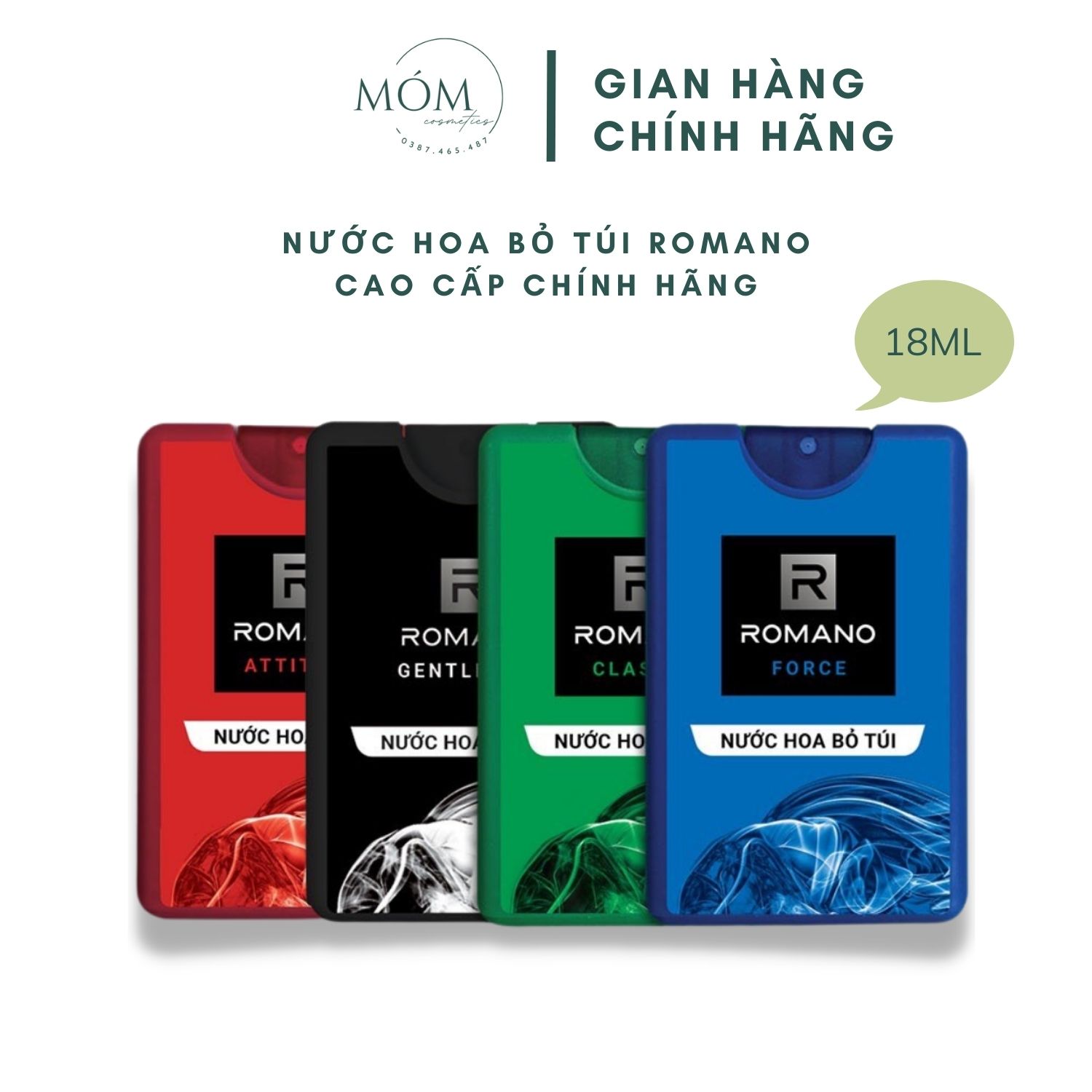 Nước hoa bỏ túi Romano hương Classic, Attitude nước hoa cao cấp chính hãng Romano 18ml romano vip passion vision MÓM COSMETICS