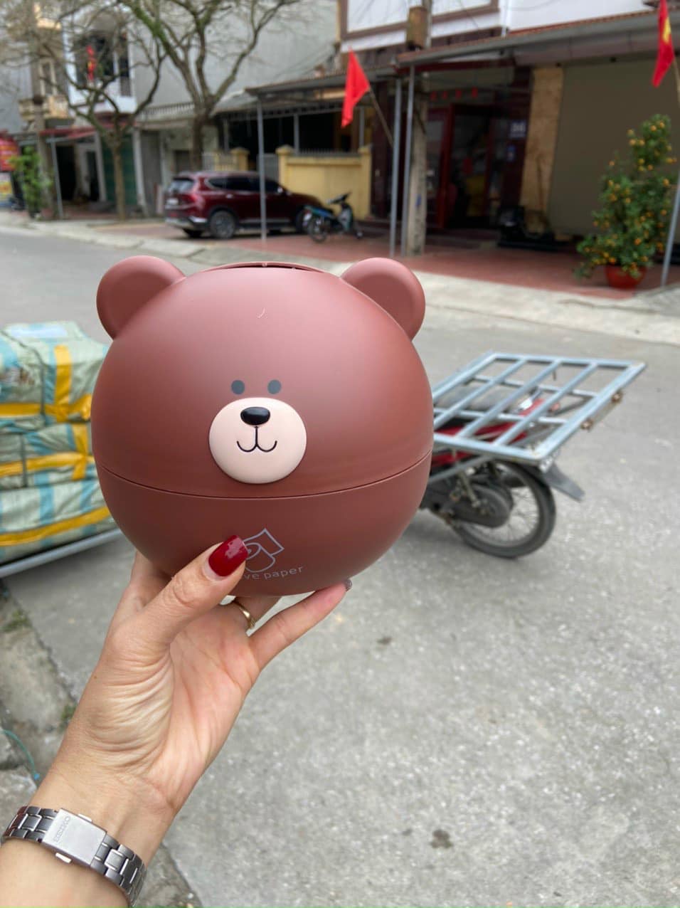 Hộp đựng khăn giấy hình gấu kute