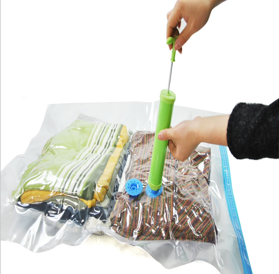 Giá rẻ Bơm + 4 60x40 cm Nhỏ Túi Hút Chân Không Hút Chân Không Nén Túi (Trong Suốt)