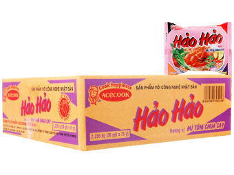 Mì hảo hảo tôm chua cay không muối 75g( không có gói muối gia vị bên trong) thùng 30 gói