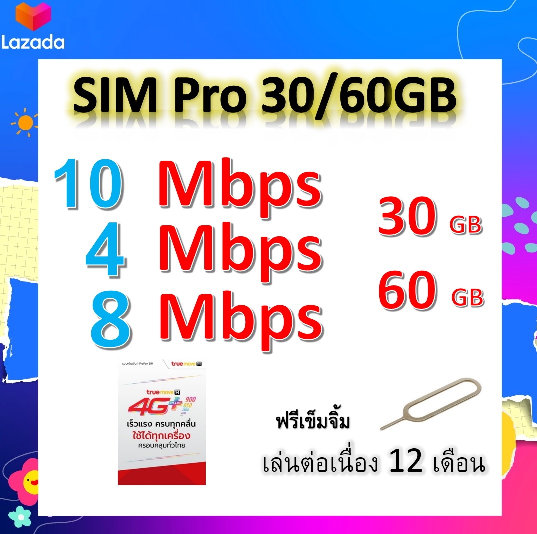 ซิมโปรเทพ 10-4-8 Mbps ไม่ลดสปีด เล่นไม่อั้น โทรฟรีทุกเครือข่ายได้ แถมฟรีเข็มจิ้มซิม