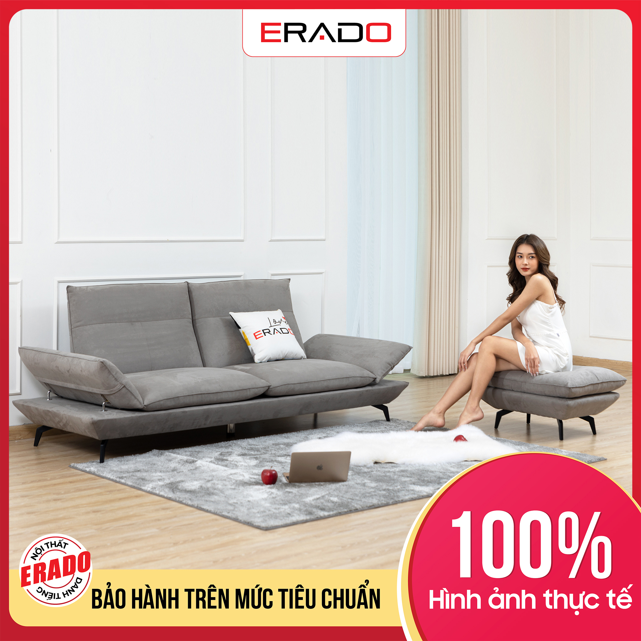 Bộ sofa văng đôn màu ghi lạnh sang trọng cho phòng khách đẹp 1221