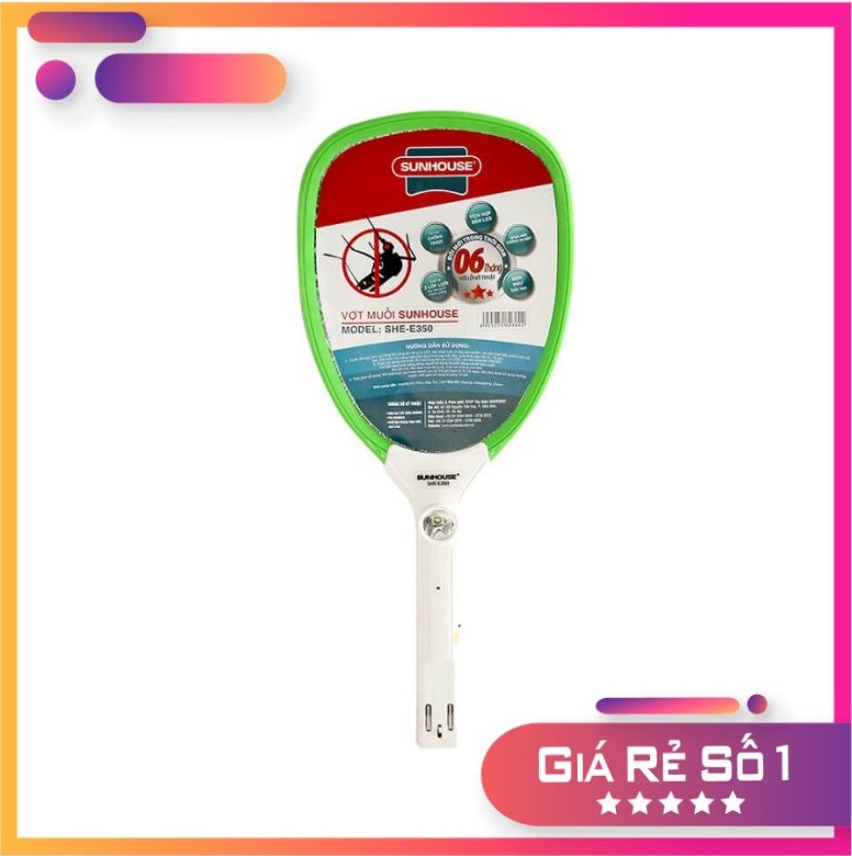VỢT MUỖI SUNHOUSE SHE-E350 MÀU XANH