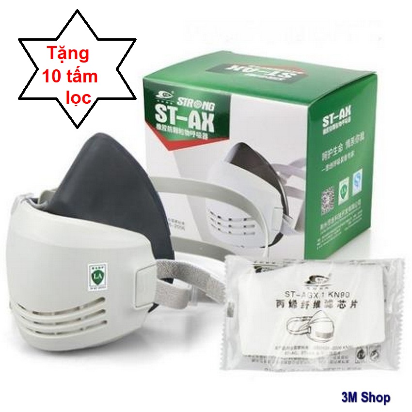Khẩu trang chống bụi mịn st_ax,mặt nạ chống khói bụi nhà máy tặng 10 tấm lọc