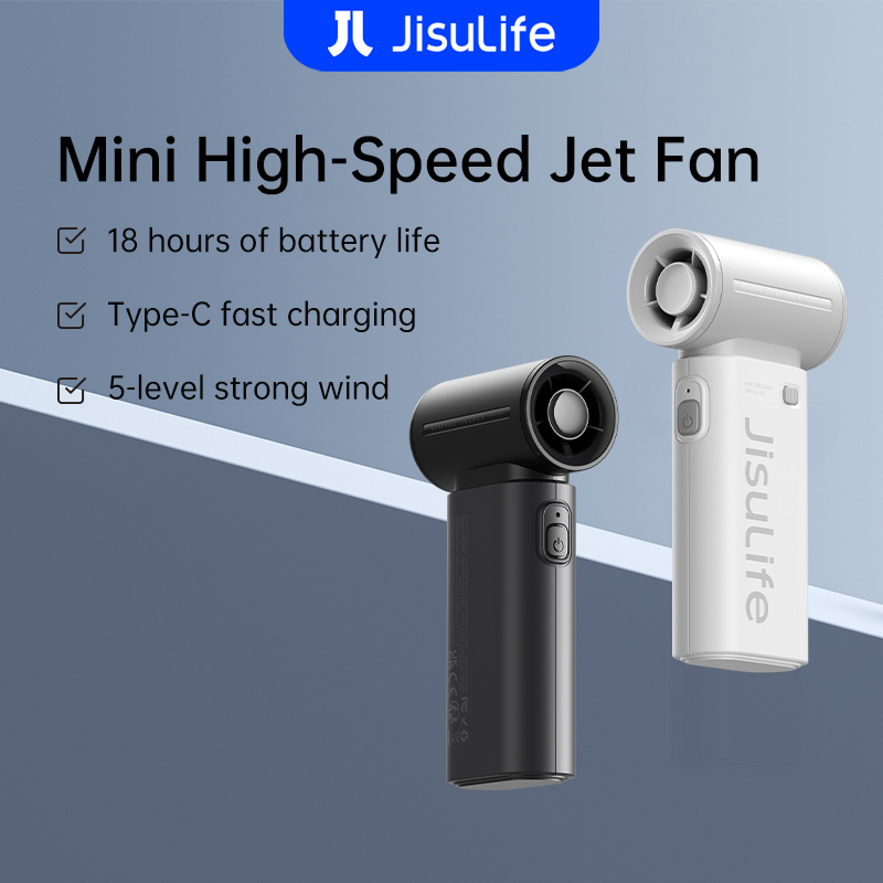 JISULIFE Handheld Fan 5000mAh Portable Turbo Mini Pocket Fan