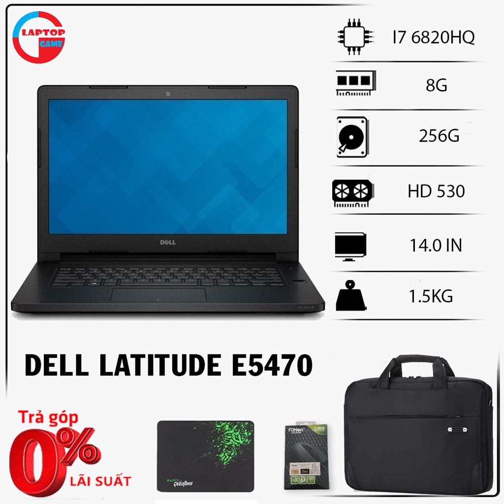 Dell Latitude E5470 (siêu mỏng tuyệt đẹp cao cấp) core i5-6440HQ, i7 6820HQ RAM 16G SSD 256G màn 14″ nặng 1.5kg ) Laptop đẳng cấp doanh nhân Utrabook Mỏng Nhẹ sang trọng