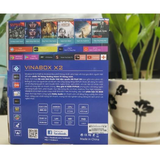 Android TV Box VINABOX X2-2020: Phiên bản mới Android 7.1.2  thiết kế sang trọng  2 râu Anten bắt Wifi khỏe