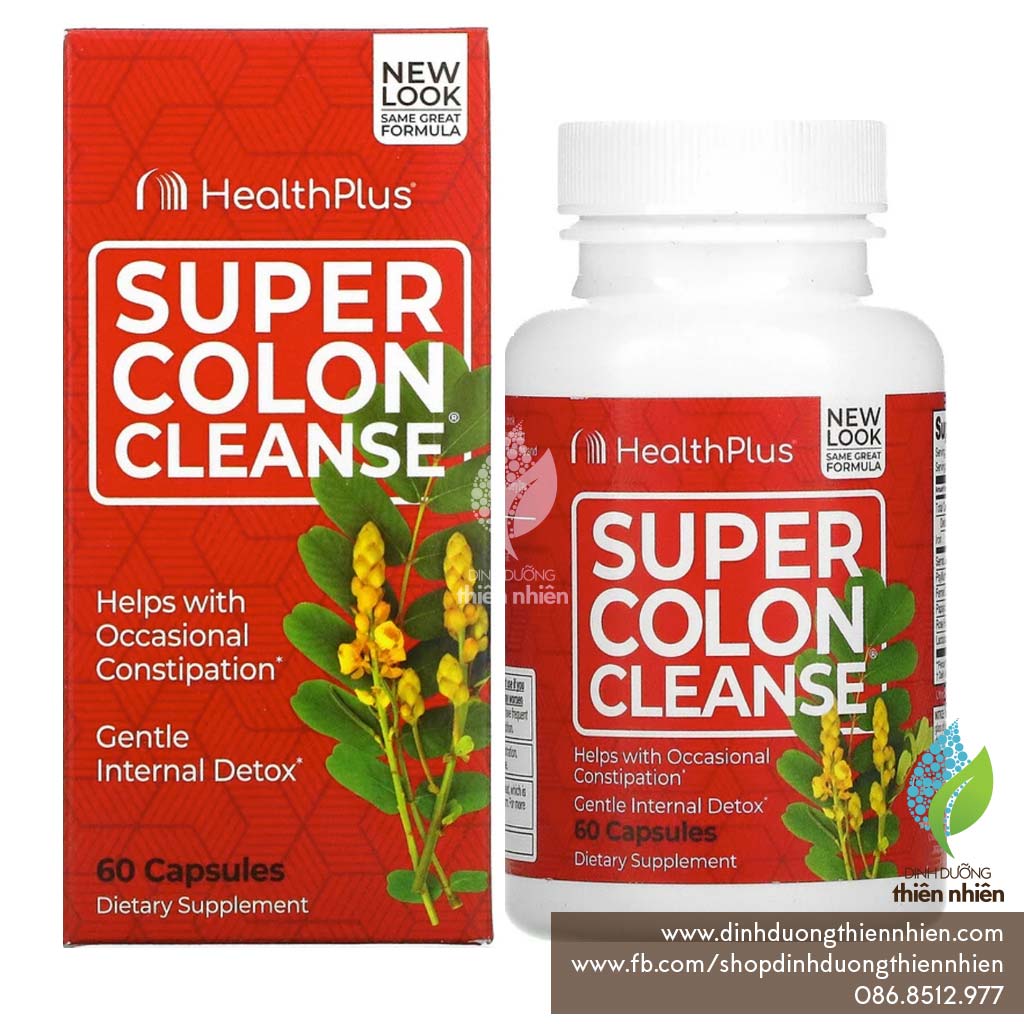 Viên Uống Thanh Lọc Cơ Thể HealthPlus Super Colon Cleanse, 530 mg
