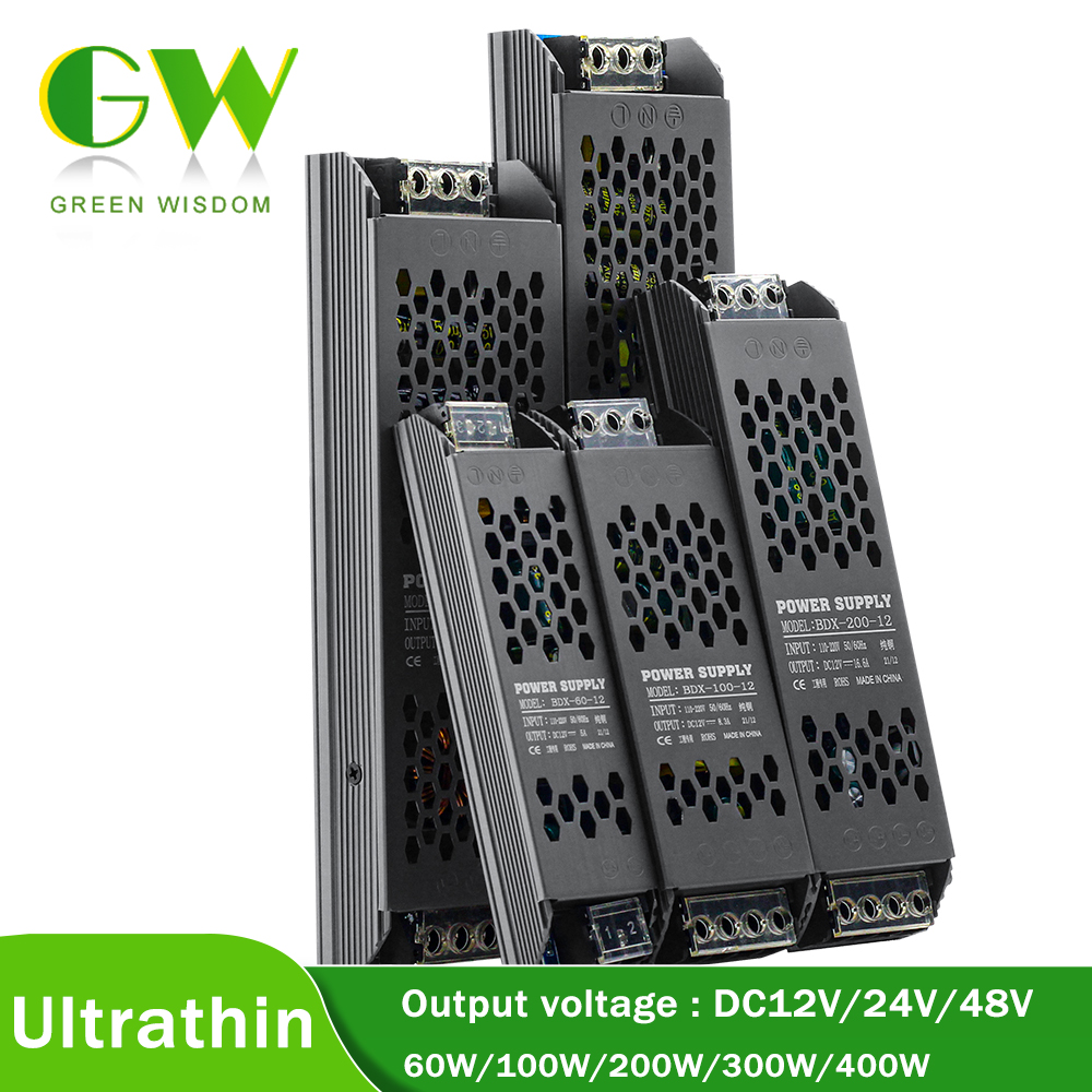 Nguồn điện dc12v 24v 48v bộ điều khiển led ac110-220v 100w 200w 300w 400w bộ biến áp chiếu sáng cho dải đèn led