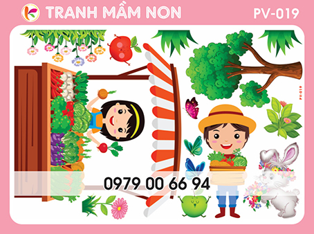 Decal mầm non-góc phân vai pv019