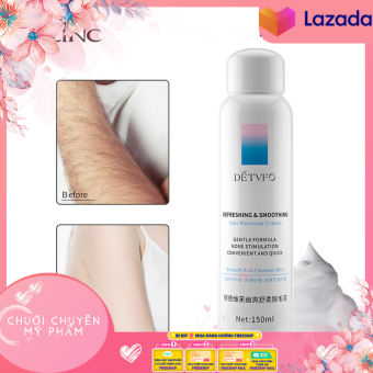 Chai Xịt Tẩy Lông DETVFO 150ml Mới Dùng Siêu Thích | Kem Tẩy Lông DETVFO Dạng Xịt Dịu Nhẹ Không Đau