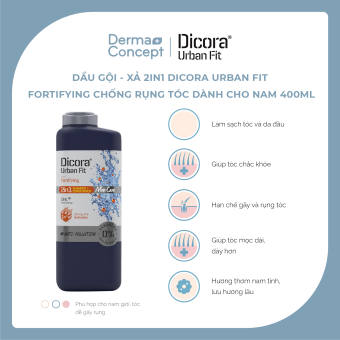 Dầu Gội - Xả 2in1 Dicora Urban Fit Fortifying chống rụng tóc dành cho nam - 400ml [NHẬP KHẨU CHÍNH HÃNG 100%]