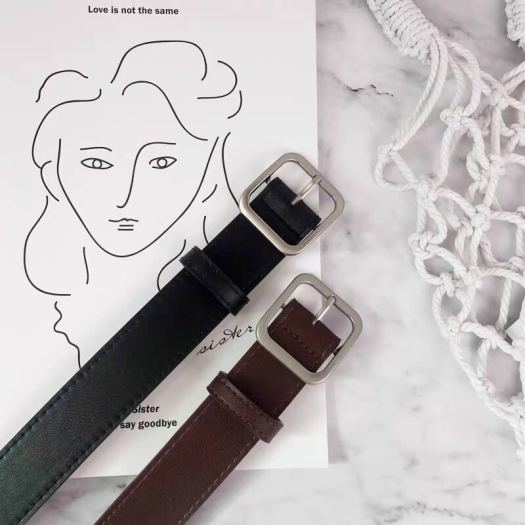 ❁☫◙  Dây lưng nam nữ unisex Simsimshop mặt vuông dây nịt thắt lưng nữ nam bản to da đẹp học sinh viên đục sẵn lỗ nhỏ