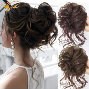 Búi Tóc Xoăn Rối Nhân Tạo Búi Tóc Búi Tóc Búi Tóc Giả Màu Nâu Đen Cho Nữ