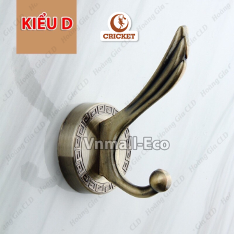 Móc giả cổ kiểu dáng chích choè đế tròn phong cánh cổ điển Châu Âu - Móc treo cổ điển màu đồng siêu sang trọng