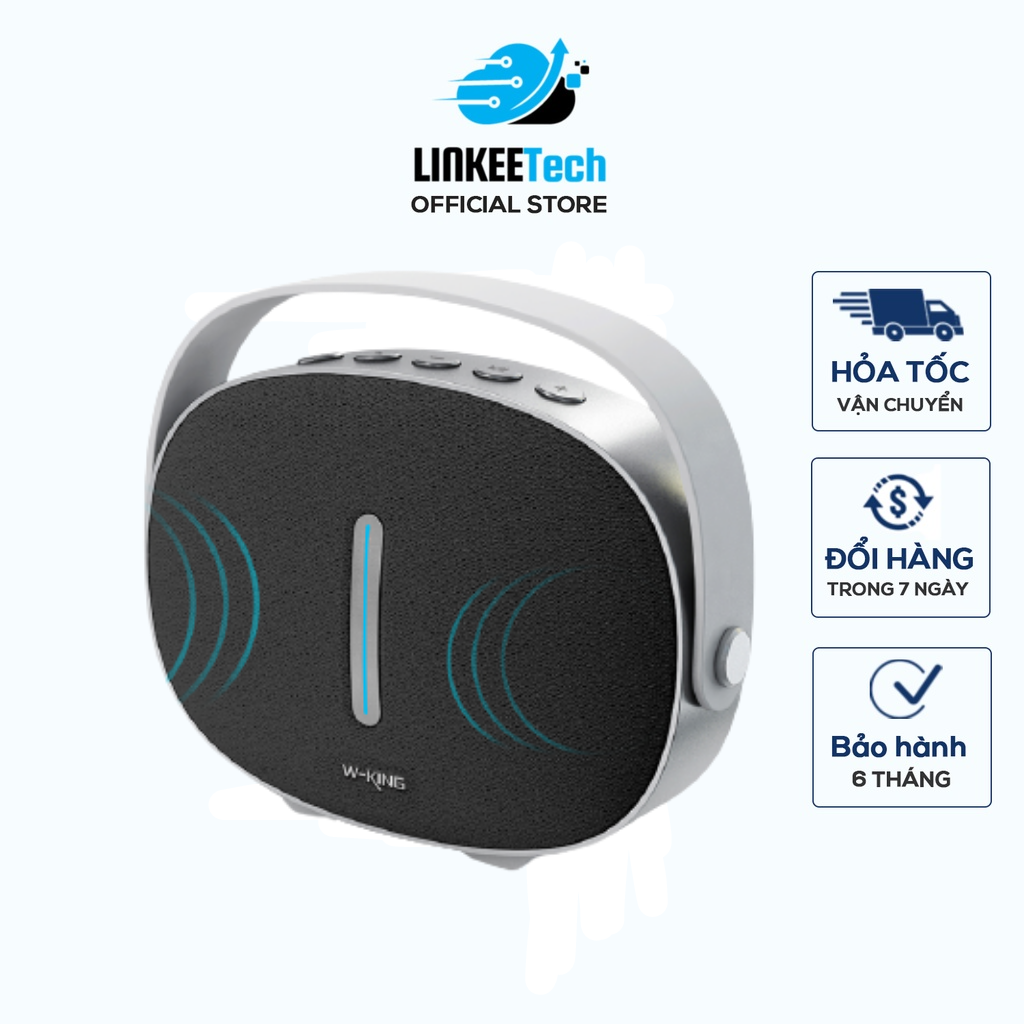 Loa Bluetooth W-King T6 không dây mini âm thanh nổi loa kép cuộn dây loa 6W, micro tích hợp, hỗ trợ cuộc gọi rảnh tay Bluetooth, hỗ trợ đài FM và phát nhạc trực tuyến từ thẻ TF, hỗ trợ két nối cổng âm thanh 3.5mm