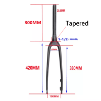 BALUGOE Bike Fork Urban Road Fork 700c * 45c MTB Bike Fork 26er 27.5-inch Rigid Straight Pipe 430g Carbon Fiber Light Bike Fork