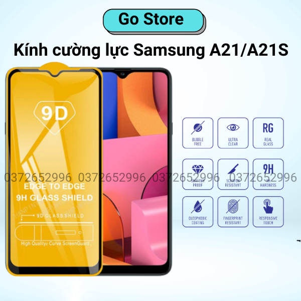 Kính cường lực samsung a21/a21s- full màn