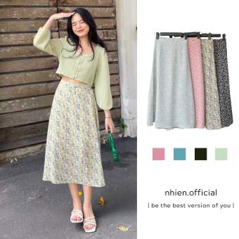 Chân Váy Nhiên - chân váy dài hoa nhí vintage BV20