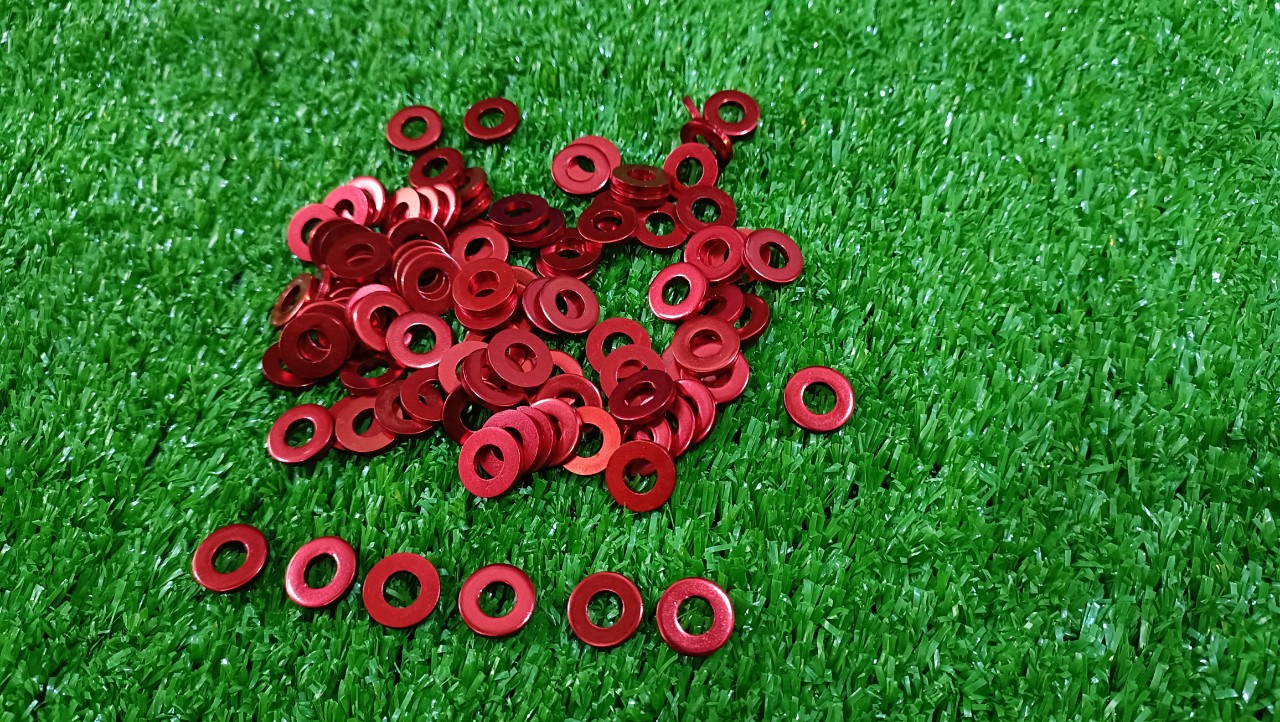 combo 20 long đền 6li nhôm gắn lóc máy màu đỏ