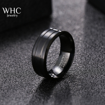 WHC Nhẫn Thép Không Gỉ Cho Nam Nhẫn Đôi SọC Cổ Điển Trang Sức Thời Trang