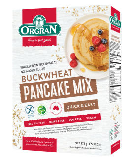 Bột Làm Bánh Pancake Kiều Mạch Không Gluten Orgran Buckwheat Pancake Mix Nhập khẩu từ Úc 375g