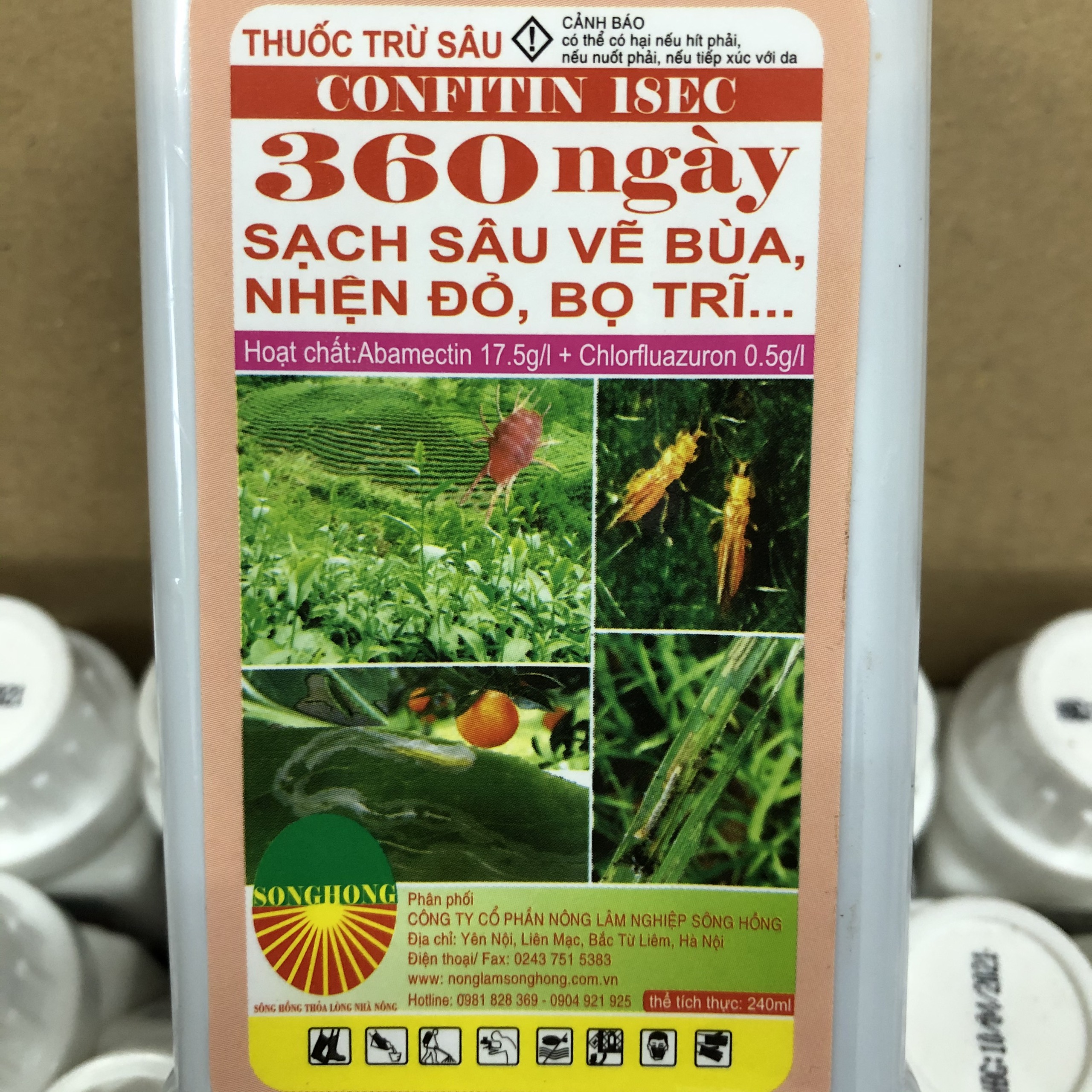 Thuốc trừ sâu sinh học Confitin 1.8EC, Chai 240ml; Diệt sâu vẽ, bọ trĩ, nhện đỏ, sâu cuốn lá, sâu đục thân, bọ cánh tơ; Sản phẩm phù hợp với cây rau màu, cây ăn trái, hoa cây cảnh
