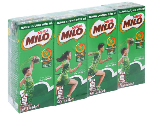 Combo 2 lốc 8 hộp sữa thức uống lúa mạch Milo 180ml( ống hút giấy)